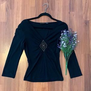 🌺 2 for $23 🌺 Black Blouse with Beaded Detail from The Limited